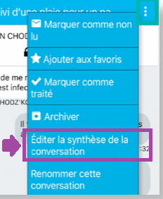 bouton Editer la synthèse de la conversation