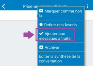 bouton ajouter aux messages à traiter