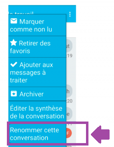 bouton renommer une conversation