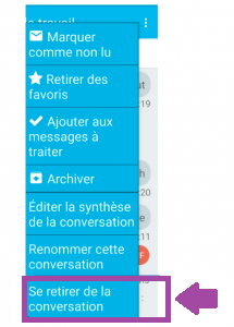 bouton se retirer de la conversation